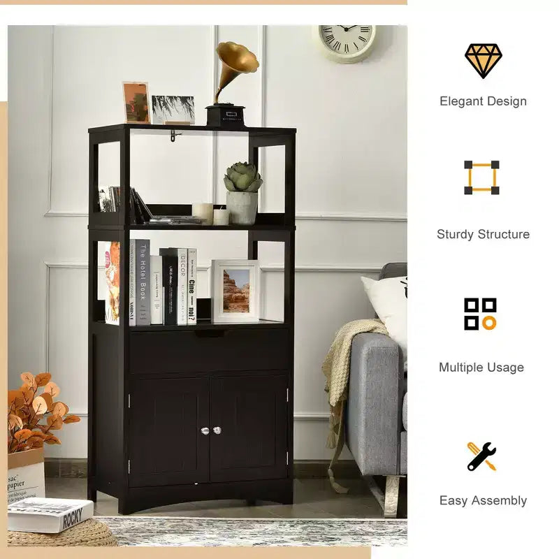 Meuble de Rangement Salle de Bain Costway avec Tiroir Étagère Armoire Meuble Bas