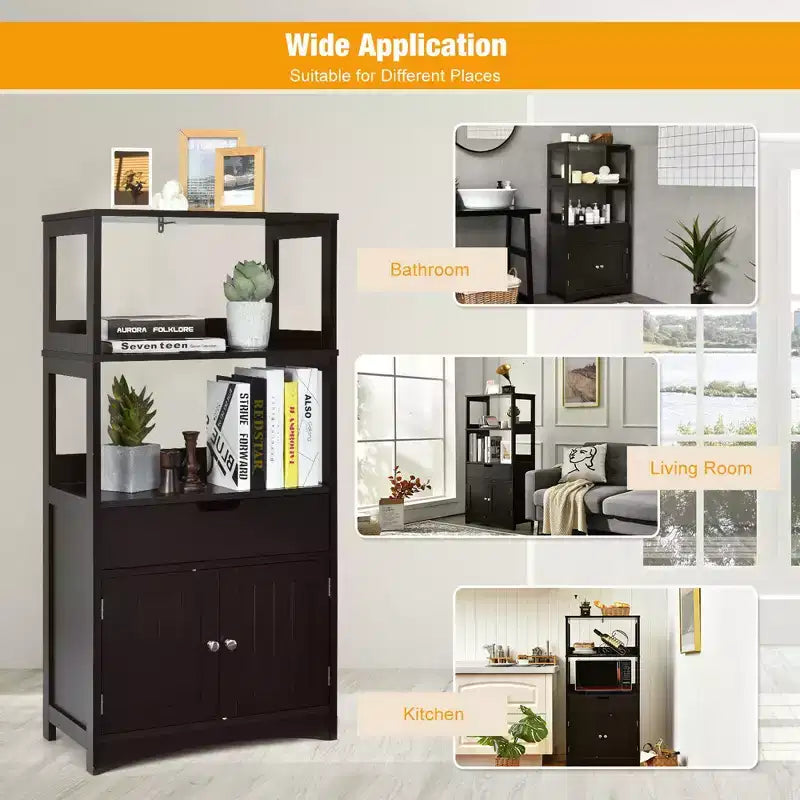 Meuble de Rangement Salle de Bain Costway avec Tiroir Étagère Armoire Meuble Bas