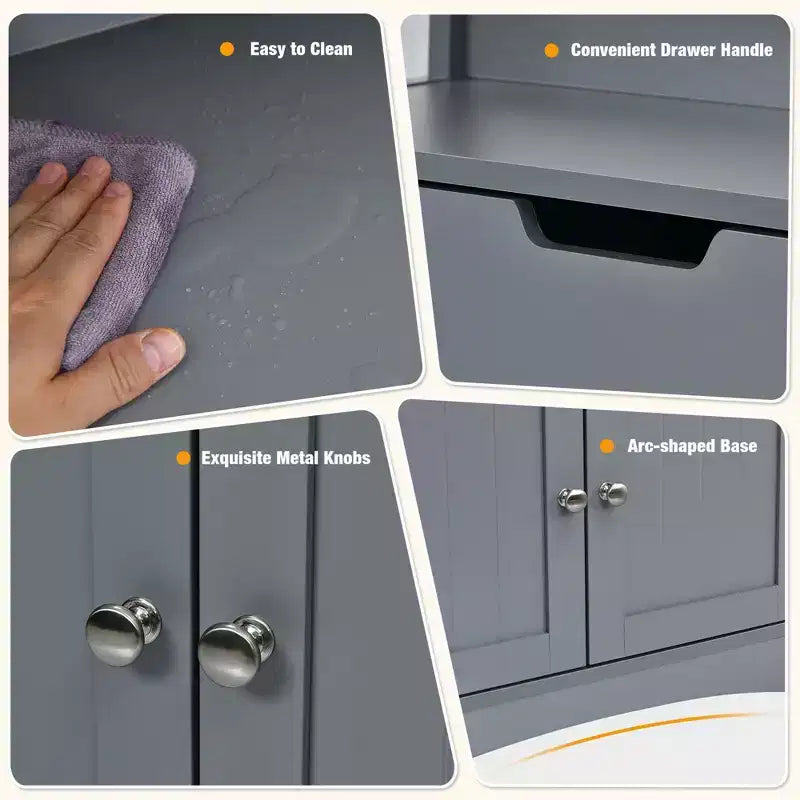 Meuble de Rangement Salle de Bain Costway avec Tiroir Étagère Armoire Meuble Bas