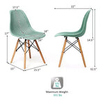 Costway Lot de 2 chaises de salle à manger DSW modernes pour bureau et maison, avec design en maille et pieds en bois