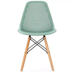 Costway Lot de 2 chaises de salle à manger DSW modernes pour bureau et maison, avec design en maille et pieds en bois