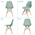 Costway Lot de 2 chaises de salle à manger DSW modernes pour bureau et maison, avec design en maille et pieds en bois