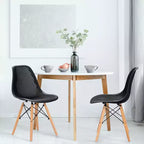 Costway Lot de 2 chaises de salle à manger DSW modernes pour bureau et maison, avec design en maille et pieds en bois
