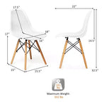 Costway Lot de 2 chaises de salle à manger DSW modernes pour bureau et maison, avec design en maille et pieds en bois
