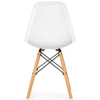 Costway Lot de 2 chaises de salle à manger DSW modernes pour bureau et maison, avec design en maille et pieds en bois