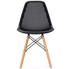 Costway Lot de 2 chaises de salle à manger DSW modernes pour bureau et maison, avec design en maille et pieds en bois