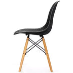 Costway Lot de 2 chaises de salle à manger DSW modernes pour bureau et maison, avec design en maille et pieds en bois