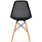 Costway Lot de 2 chaises de salle à manger DSW modernes pour bureau et maison, avec design en maille et pieds en bois