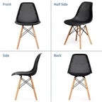 Costway Lot de 2 chaises de salle à manger DSW modernes pour bureau et maison, avec design en maille et pieds en bois