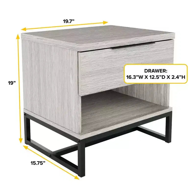 Table de chevet moderne à tiroirs Caldwell - Eco Dream