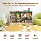 Costway Meuble de rangement 5 cubes pour enfants, bibliothèque 2 étagères en bois, organisateur naturel