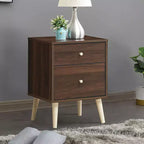 Table de chevet Costway 2 tiroirs d'appoint avec pieds en caoutchouc