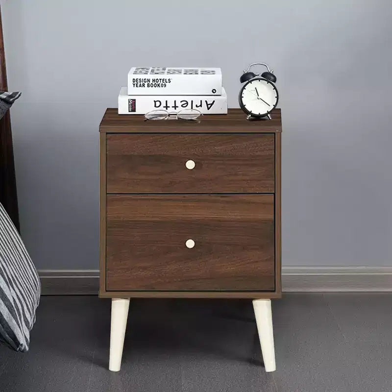Table de chevet Costway 2 tiroirs d'appoint avec pieds en caoutchouc