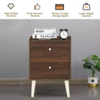 Table de chevet Costway 2 tiroirs d'appoint avec pieds en caoutchouc