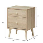 Table de chevet Costway 2 tiroirs d'appoint avec pieds en caoutchouc
