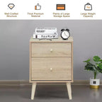 Table de chevet Costway 2 tiroirs d'appoint avec pieds en caoutchouc