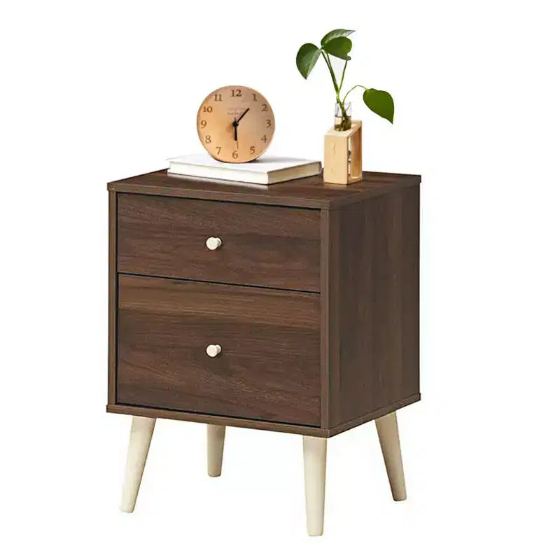 Table de chevet Costway 2 tiroirs d'appoint avec pieds en caoutchouc