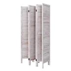 Costway Paravent 6 Panneaux 170 cm Séparateur de Pièce Classique à Lattes Vénitiennes en Bois pour la Maison