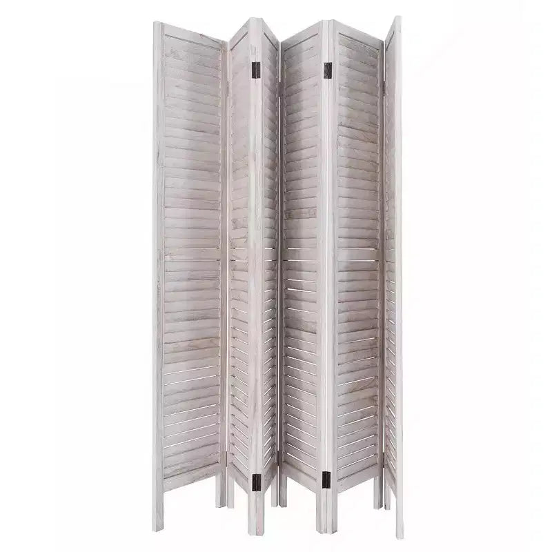 Costway Paravent 6 Panneaux 170 cm Séparateur de Pièce Classique à Lattes Vénitiennes en Bois pour la Maison