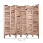 Costway Paravent 6 Panneaux 170 cm Séparateur de Pièce Classique à Lattes Vénitiennes en Bois pour la Maison