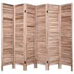 Costway Paravent 6 Panneaux 170 cm Séparateur de Pièce Classique à Lattes Vénitiennes en Bois pour la Maison