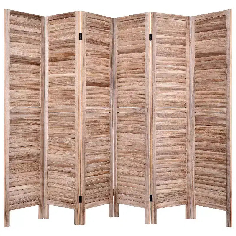 Costway Paravent 6 Panneaux 170 cm Séparateur de Pièce Classique à Lattes Vénitiennes en Bois pour la Maison