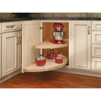 Rev-A-Shelf 4WLS882-32-570 Plateau tournant demi-lune en bois à 2 étagères de 81 cm pour armoires de coin aveugle