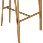 Tabouret de bar Tanner en métal doré 55 Downing Street, 76 cm de haut, coussin en tissu blanc moderne rembourré avec dossier bas et repose-pieds, pour comptoir de cuisine