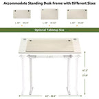 Plateau de table universel Costway pour cadre de bureau standard et debout Naturel