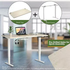 Plateau de table universel Costway pour cadre de bureau standard et debout Naturel