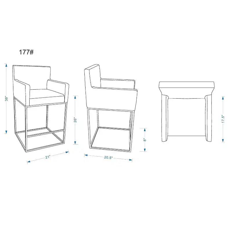 Tabouret de bar Ambassador en métal à hauteur de comptoir - Manhattan Comfort