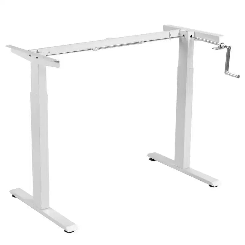 Costway Hand Crank Sit to Stand Desk Frame Height Adjustable Standing Base White