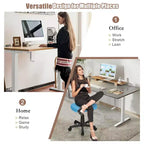 Costway Cadre de Bureau Assis-Debout à Manivelle, Réglable en Hauteur, Base Debout Blanche