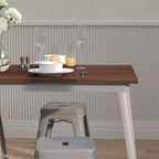 Merrick Lane Table carrée à cadre en acier rectangulaire avec plateau en bois