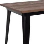 Merrick Lane Table carrée à cadre en acier rectangulaire avec plateau en bois