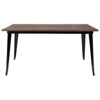 Merrick Lane Table carrée à cadre en acier rectangulaire avec plateau en bois