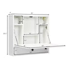 Bureau flottant mural pliable Costway, gain de place, poste de travail pour ordinateur portable