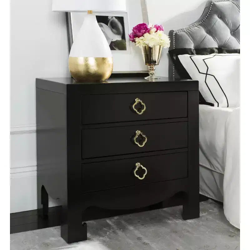 Table de chevet 3 tiroirs Nero - FOX6274 - Safavieh Couture