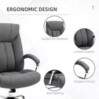 Chaise de bureau Vinsetto à dossier haut, Chaise de bureau d'ordinateur avec support lombaire et hauteur réglable