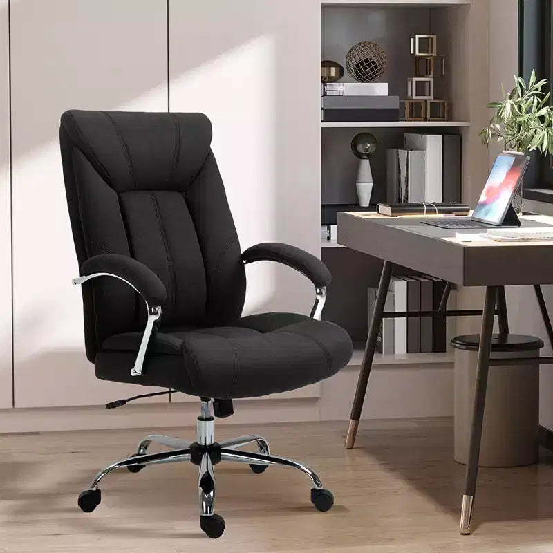 Chaise de bureau Vinsetto à dossier haut, Chaise de bureau d'ordinateur avec support lombaire et hauteur réglable
