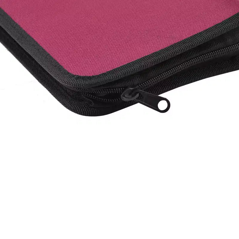 PiccoCasa Rangement CD DVD Double Face avec Fermeture Éclair, Porte-Disques Média 11.5x6x1.8 Noir Rouge 1 pièce