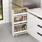 Chariot de rangement de cuisine mince roulant Costway, organisateur d'étagères mobiles avec poignée