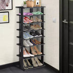 Costway Range-chaussures breveté à 7 niveaux avec double étagère, rangement pratique, étagères concises
