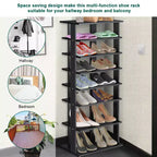 Costway Range-chaussures breveté à 7 niveaux avec double étagère, rangement pratique, étagères concises