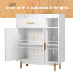 Meuble de Rangement au Sol Costway Commode Armoire Autonome avec 1 Tiroir 2 Portes 3 Étagères