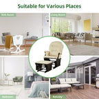 Costway Ensemble Planeur en Bois et Repose-Pieds avec Coussins Fauteuil à Bascule pour Chambre de Bébé