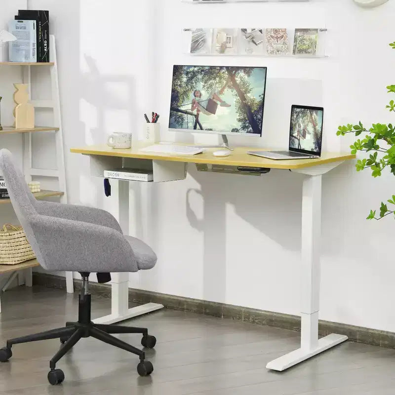 Bureau debout électrique Costway 48'' réglable en hauteur avec panneau de commande et port USB