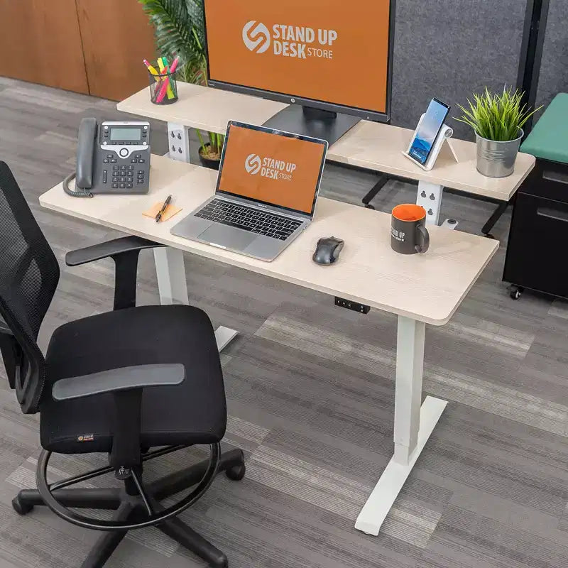 Bureau Debout Compact Électrique Programmable à Deux Niveaux Stand Up Desk Store (122 cm de Large)