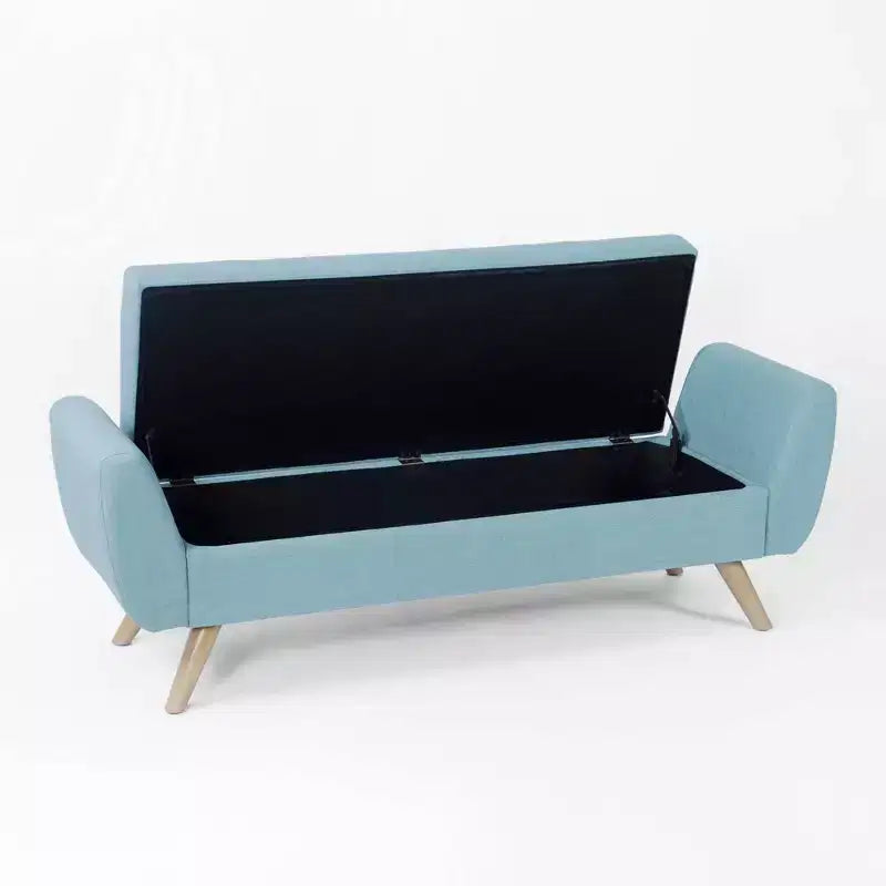 Banc de rangement moderne HomePop avec pieds en bois