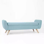Banc de rangement moderne HomePop avec pieds en bois